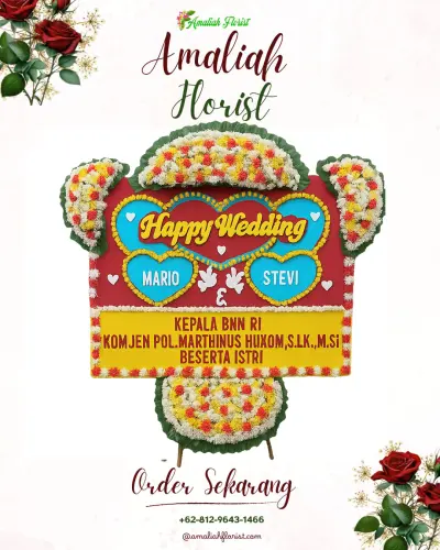 Karangan Papan Bunga Pernikahan di Tarumajaya